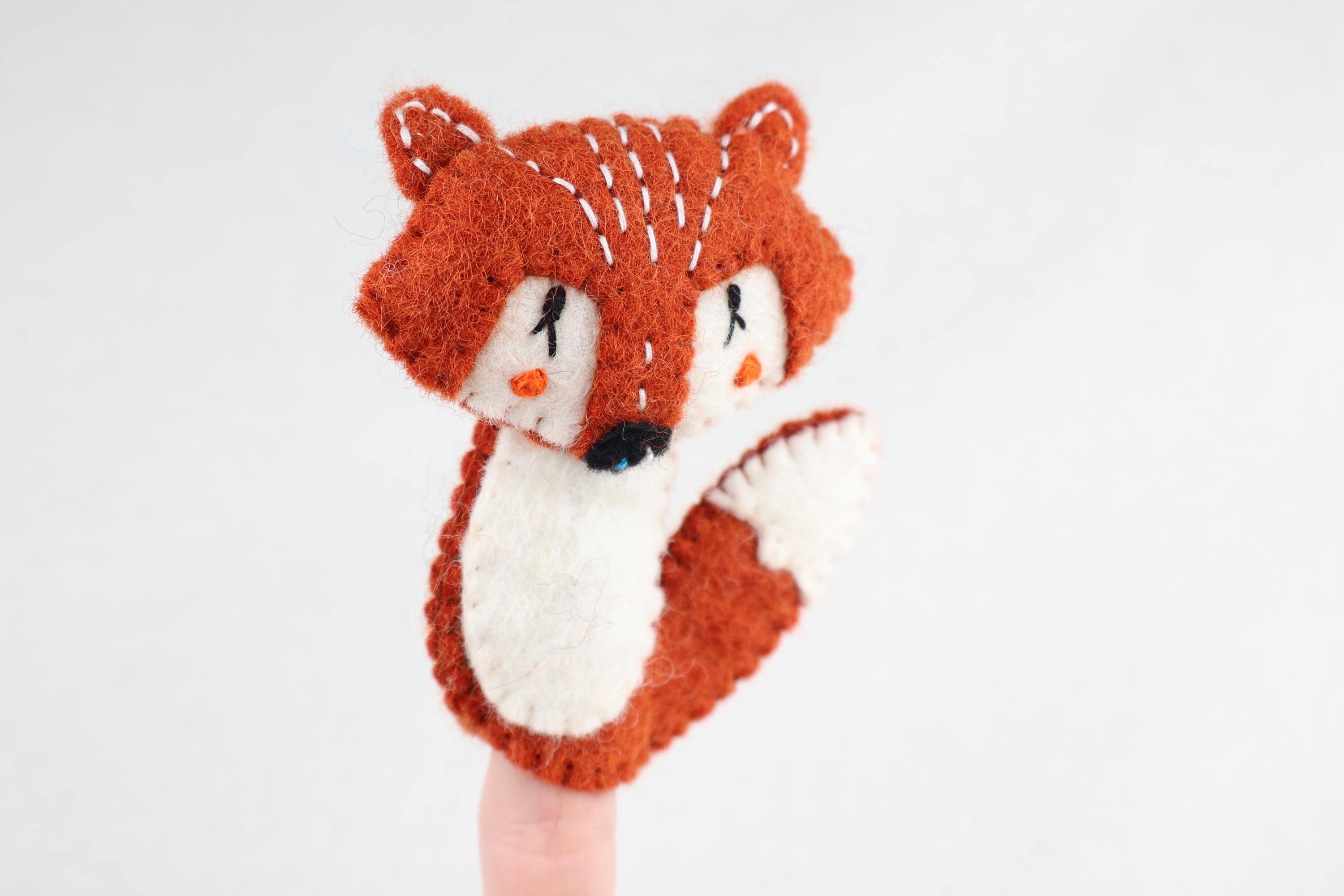 Niedliche Fingerpuppe Fuchs aus Filz I Fingerspiel I Waldtiere I roter Fuchs I Spielzeug Montessori I Geschichten erzählen