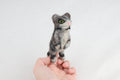 Niedliche Fingerpuppe Katze grau aus Filz I Fingerspiel I Bauernhoftier I Haustiere I Spielzeug Montessori I Geschichten erzählen I Katzen