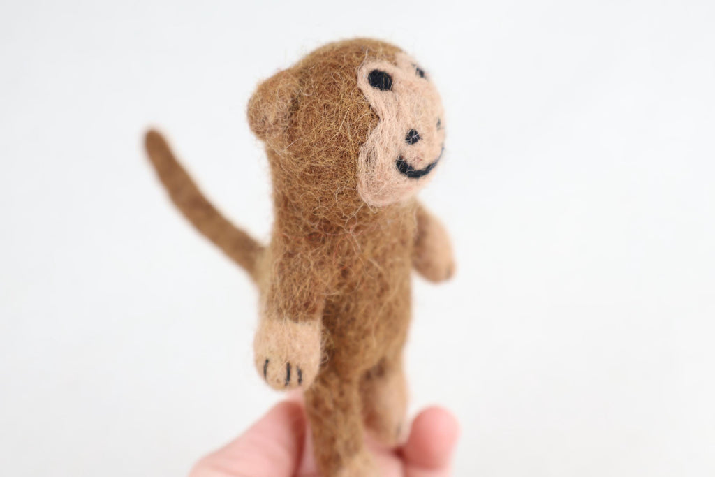 Niedliche Fingerpuppe Affe aus Filz I Fingerspiel I Wildtiere I Spielzeug Montessori I Geschichten erzählen I Dschungel