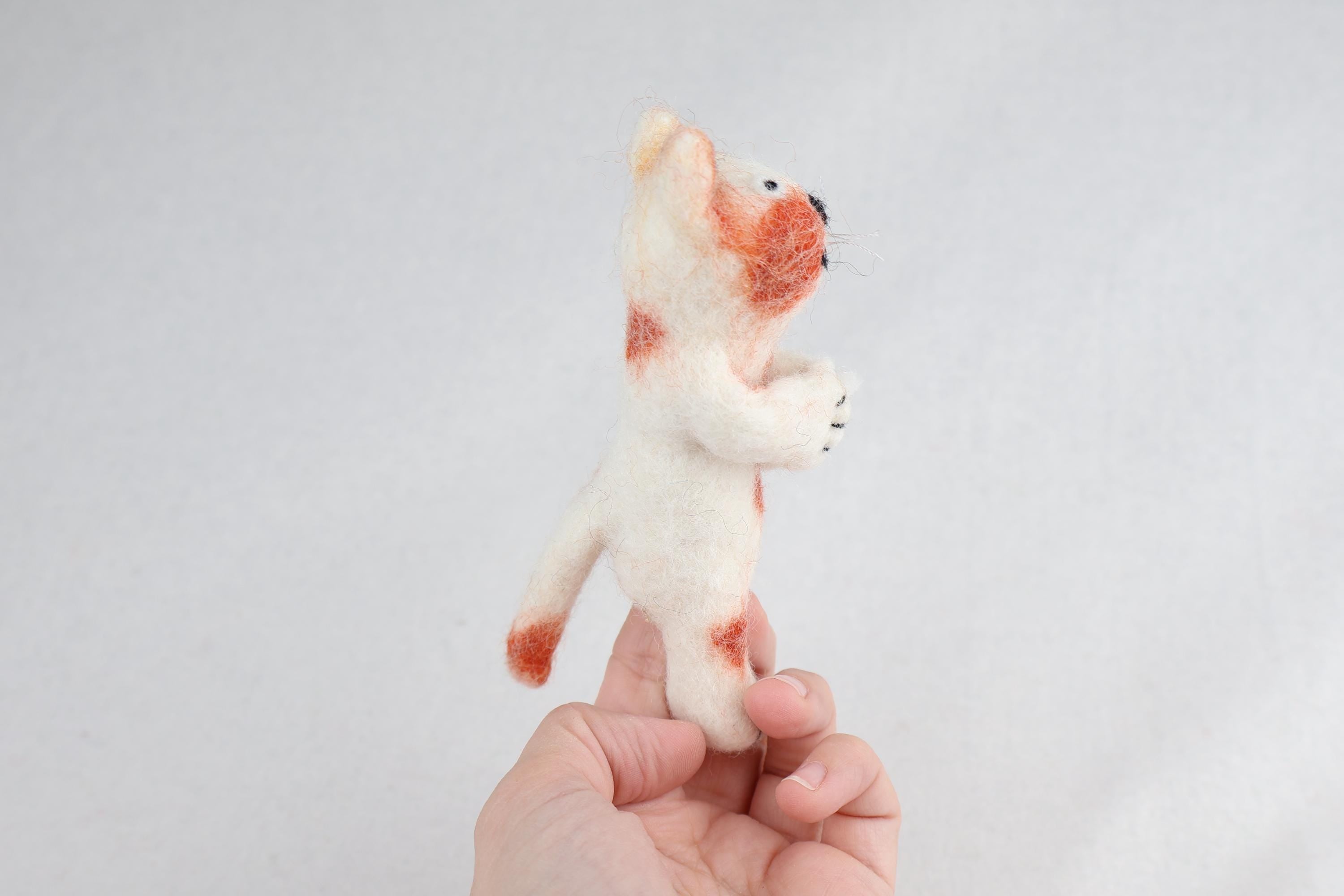 Niedliche Fingerpuppe Katze bunt aus Filz I Fingerspiel I Bauernhoftier I Haustiere I Spielzeug Montessori I Geschichten erzählen I Katzen