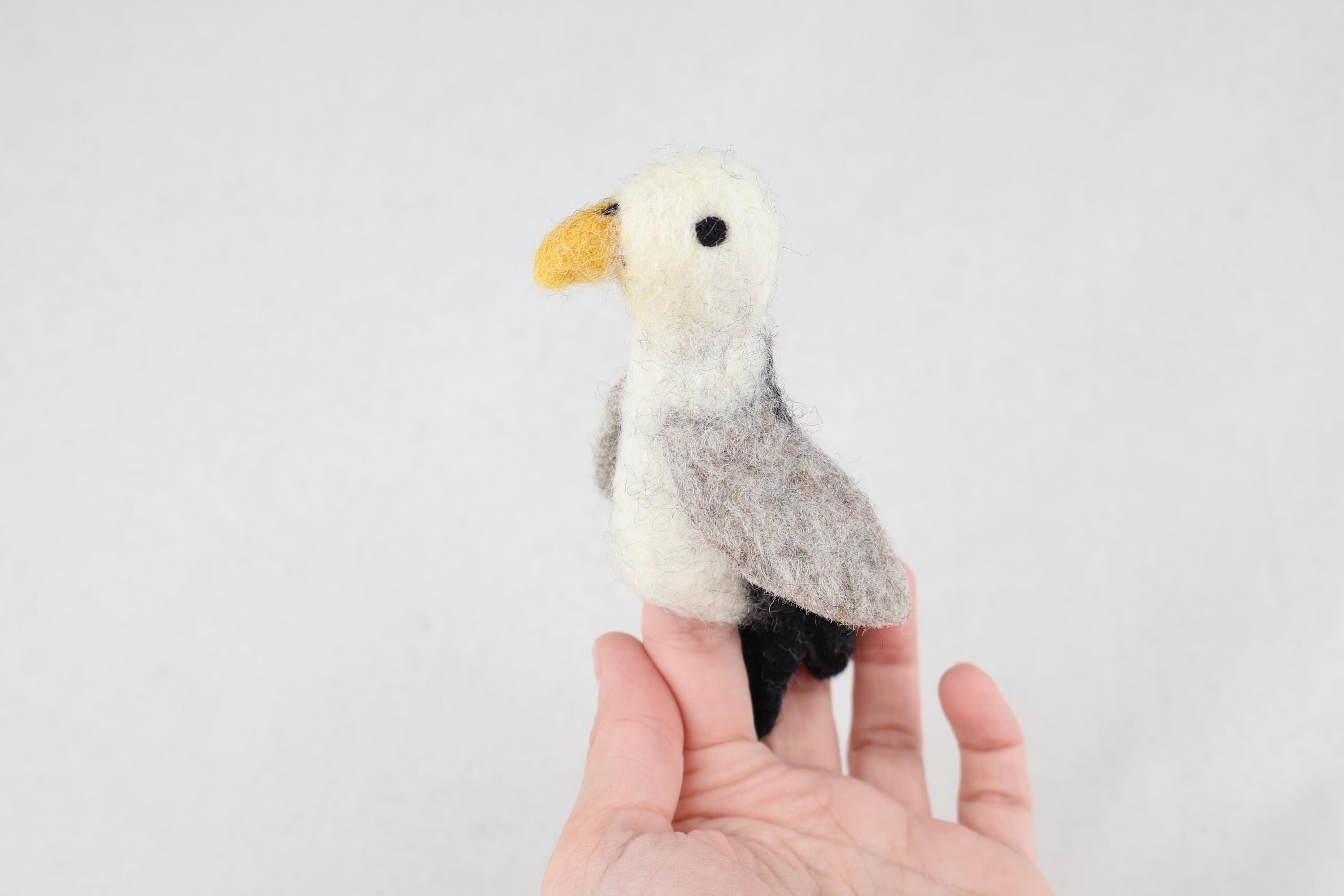 Niedliche Fingerpuppe Möwe aus Filz I Fingerspiel I Seevogel I Meer I Spielzeug Montessori I Geschichten erzählen