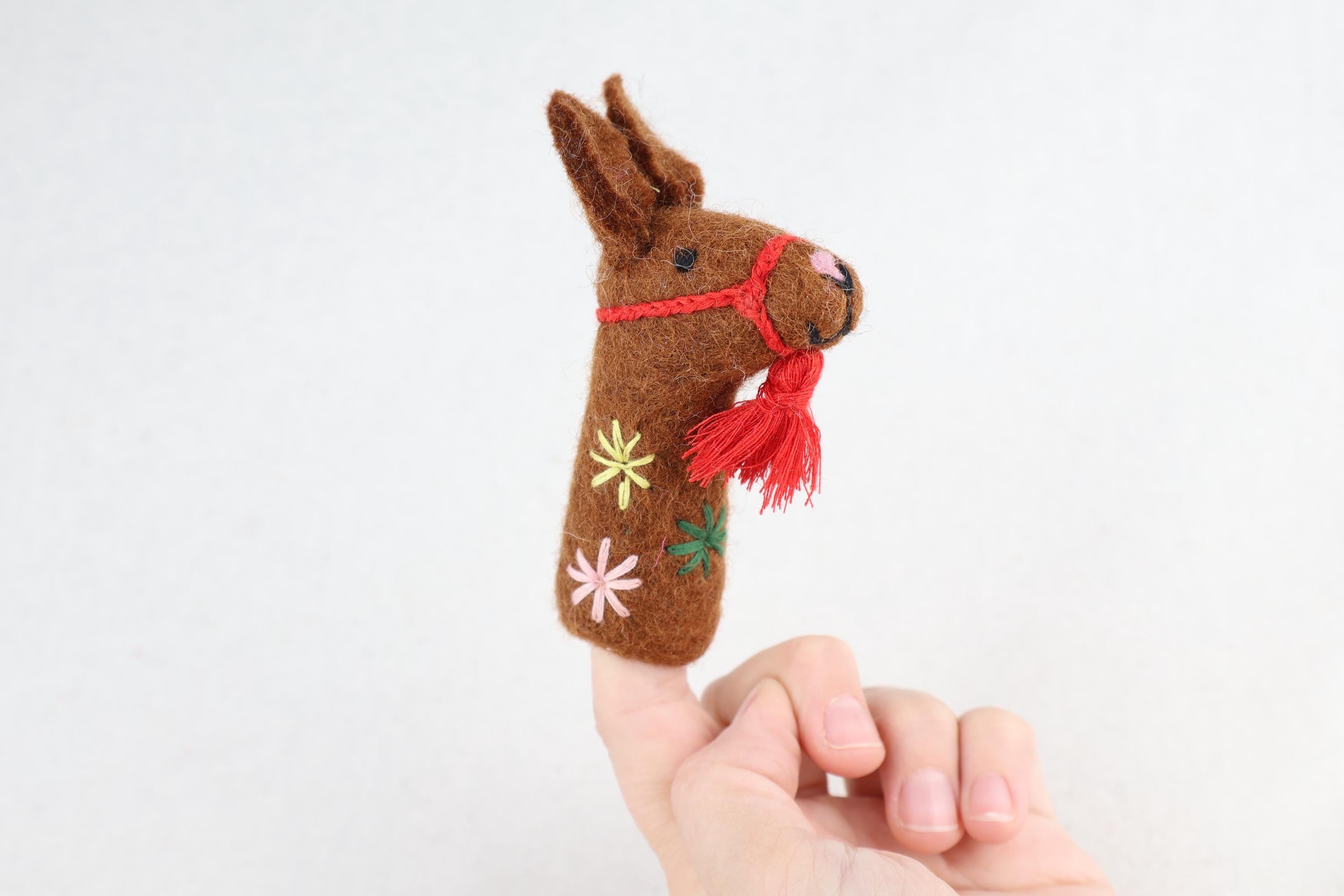 Niedliche Fingerpuppe Lama aus Filz I Fingerspiel I Spielzeug Montessori I Geschichten erzählen I Lama zum Spielen