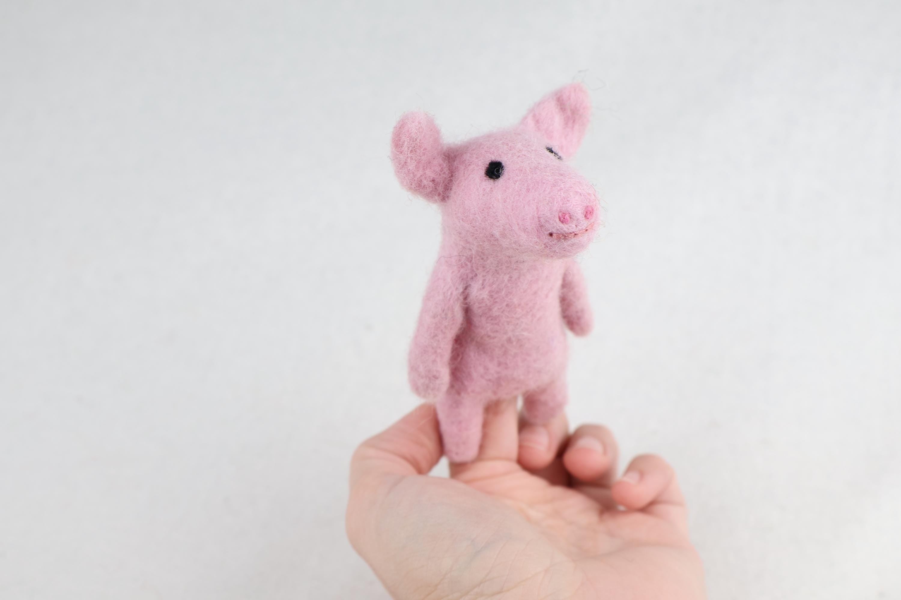 Niedliche Fingerpuppe Schwein aus Filz I Fingerspiel I Bauernhoftier I Pferd I Spielzeug Montessori I Geschichten erzählen