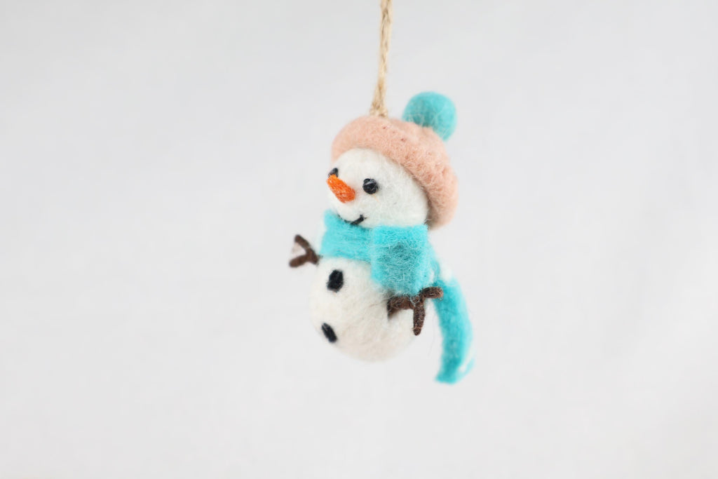 4-er Set Schneemann Anhänger I Schneemänner aus Filz I Christbaumschmuck I Schneemann Deko I Weihnachtsdeko I Filz Winterdeko I Schneemänner