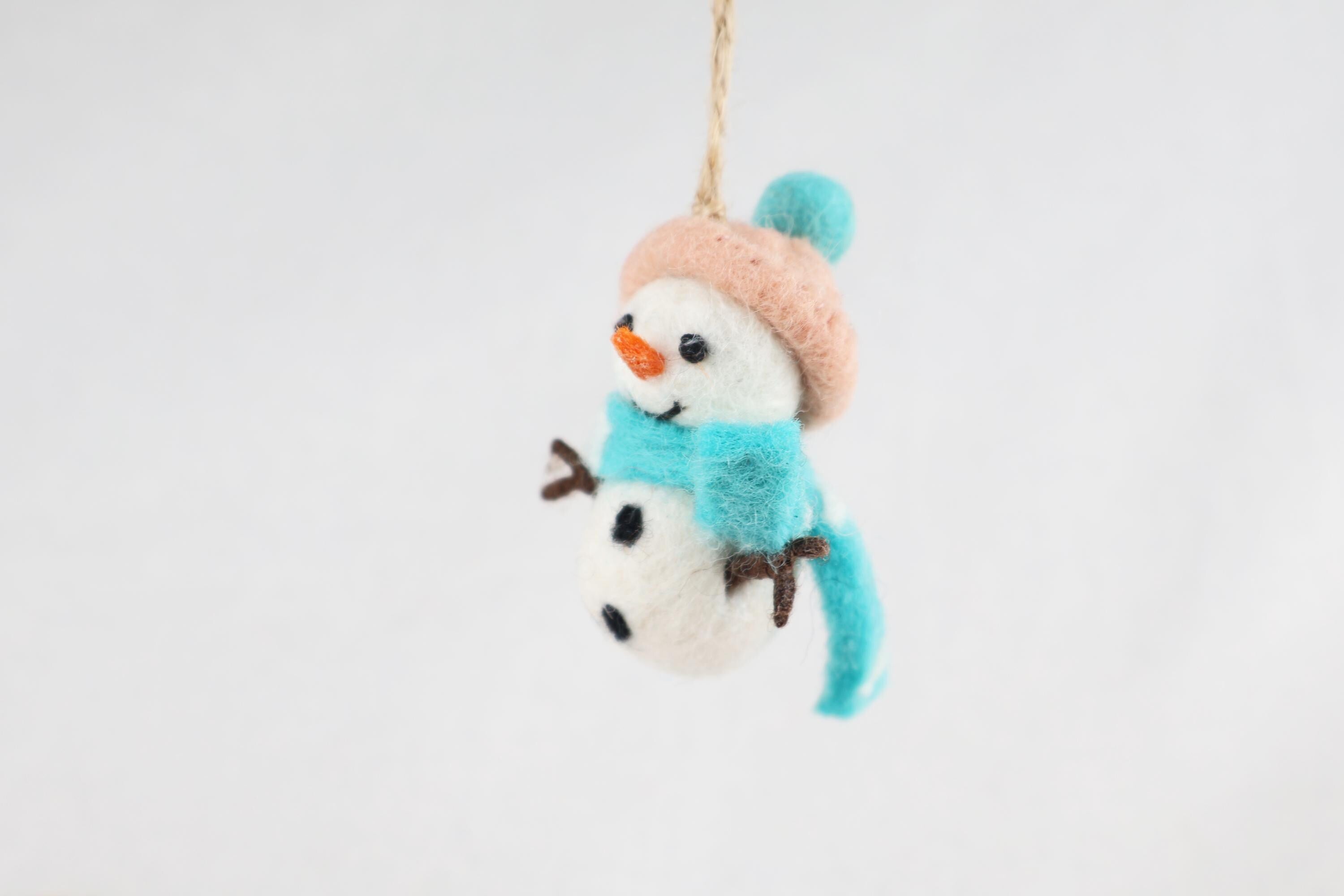 4-er Set Schneemann Anhänger I Schneemänner aus Filz I Christbaumschmuck I Schneemann Deko I Weihnachtsdeko I Filz Winterdeko I Schneemänner
