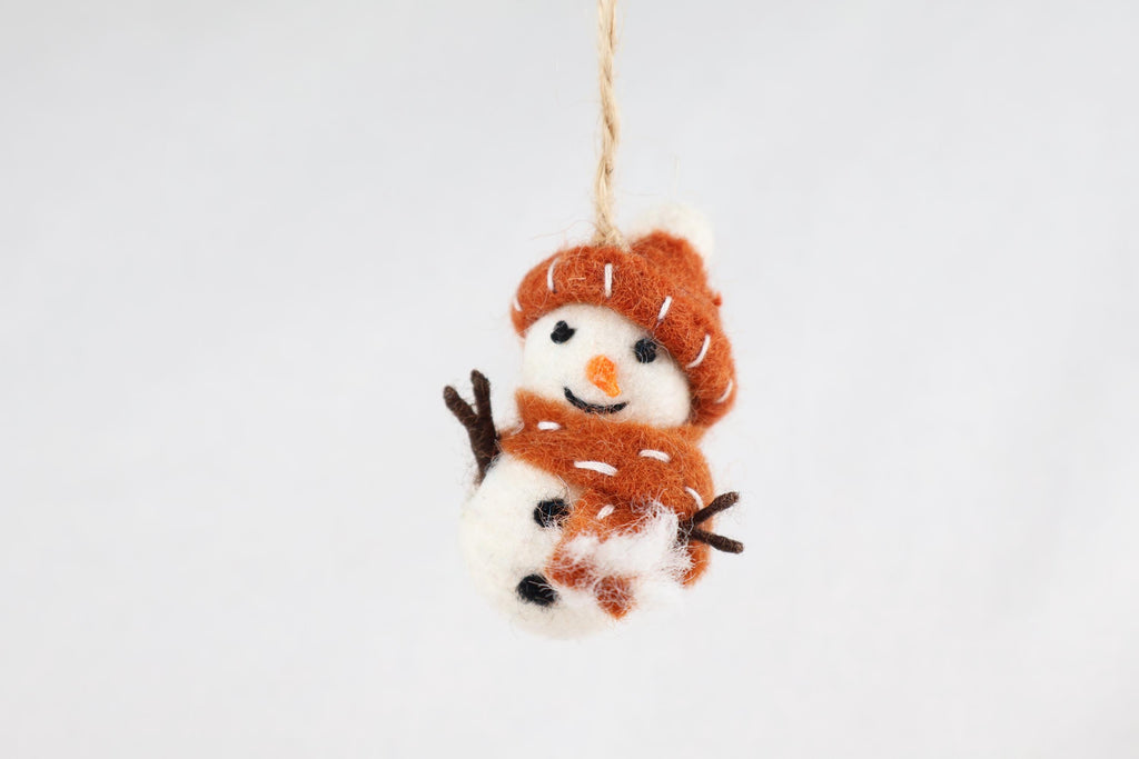 4-er Set Schneemann Anhänger I Schneemänner aus Filz I Christbaumschmuck I Schneemann Deko I Weihnachtsdeko I Filz Winterdeko I Schneemänner