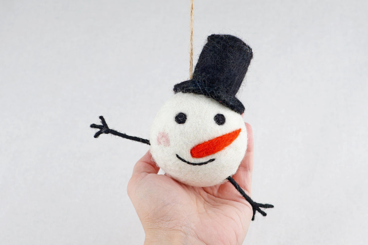 Christbaumkugel Schneemann I Weihnachtsdeko I Christmas I Kugeln handgemacht I Weihnachtsschmuck I Christbaumkugel Filz I Weihnachtskugel