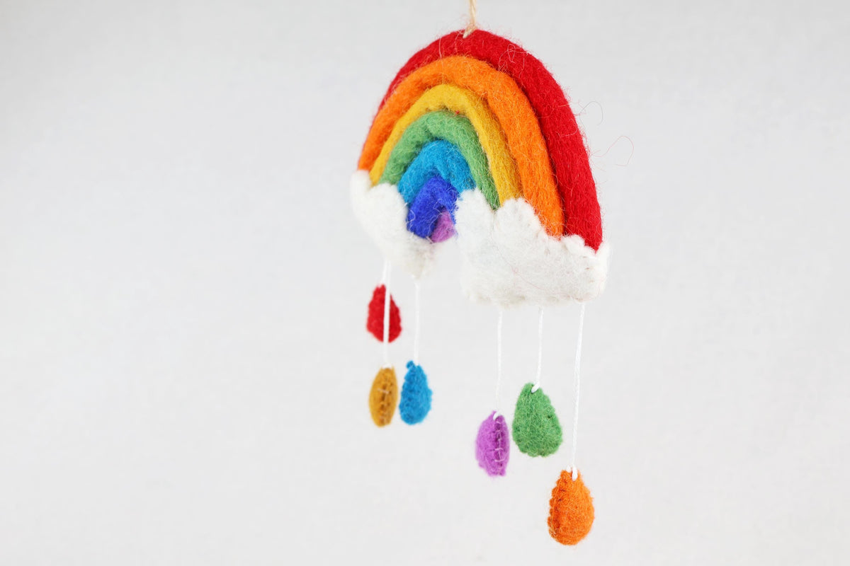Anhänger Regenbogen I Kinderzimmer I Kinderdeko I Christbaumschmuck I Weihnachtsdeko I Weihnachtsbaum I Glücksbringer I Filz Anhänger