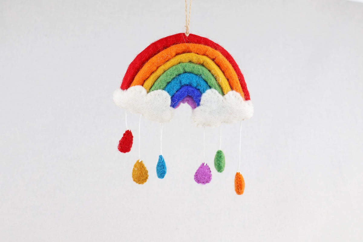 Anhänger Regenbogen I Kinderzimmer I Kinderdeko I Christbaumschmuck I Weihnachtsdeko I Weihnachtsbaum I Glücksbringer I Filz Anhänger