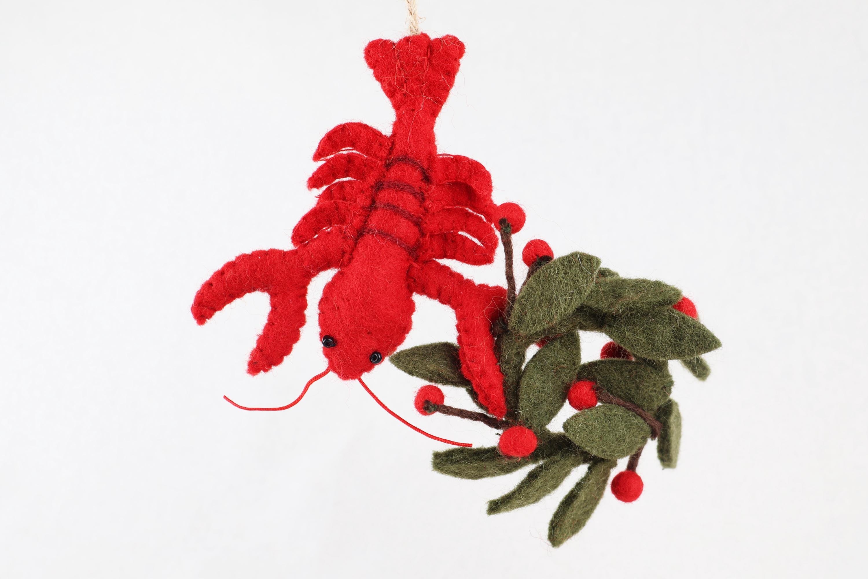 Anhänger Weihnachtshummer I Deko aus Filz I Winter I Weihnachtsbaum I ausgefallene Weihnachtsdeko I Anhänger Filz I Weihnachtskranz I Hummer
