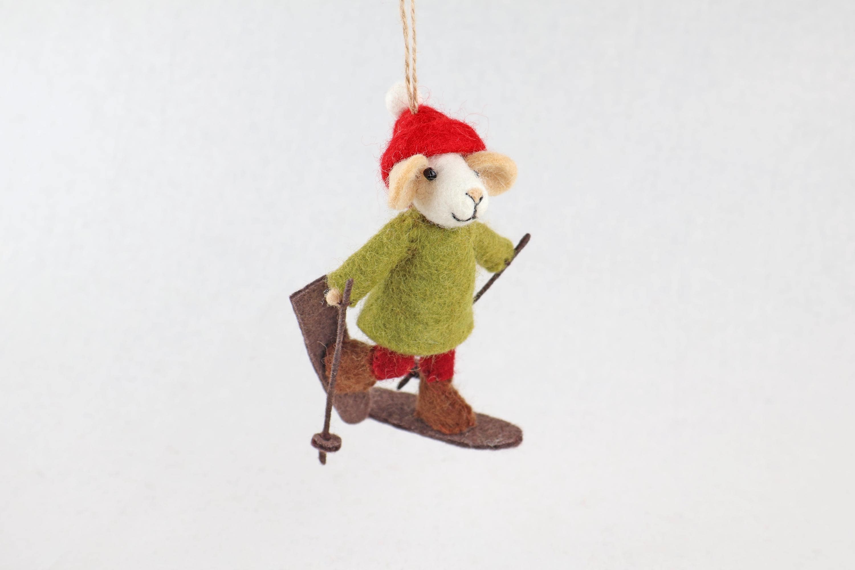 Weihnachtsanhänger Skifahrer Maus I Christbaumschmuck Weihnachtsdeko I Winter Weihnachtsbaum I Weihnachtsmaus