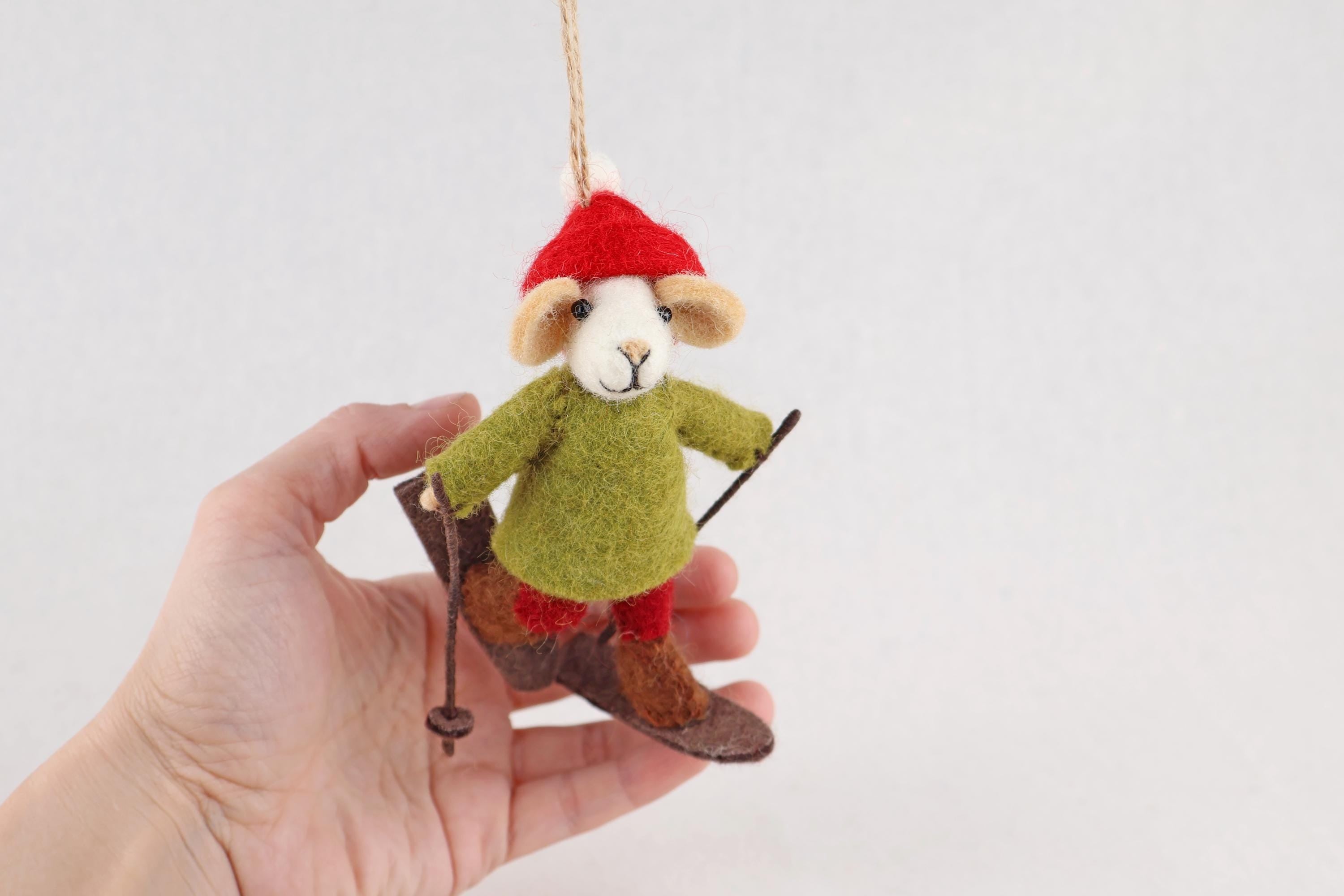 Weihnachtsanhänger Skifahrer Maus I Christbaumschmuck Weihnachtsdeko I Winter Weihnachtsbaum I Weihnachtsmaus