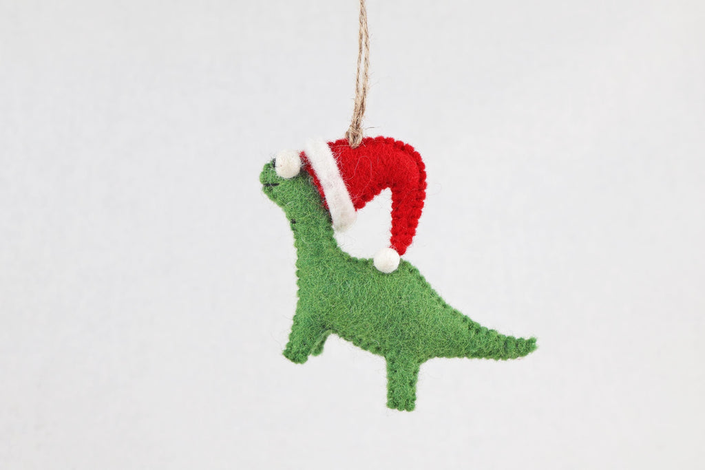Weihnachtsanhänger Dino mit Weihnachtsmütze I Christbaumschmuck Weihnachtsdeko I Winter Weihnachtsbaum I Weihnachtsschaf