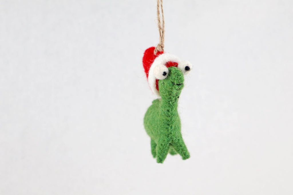Weihnachtsanhänger Dino mit Weihnachtsmütze I Christbaumschmuck Weihnachtsdeko I Winter Weihnachtsbaum I Weihnachtsschaf