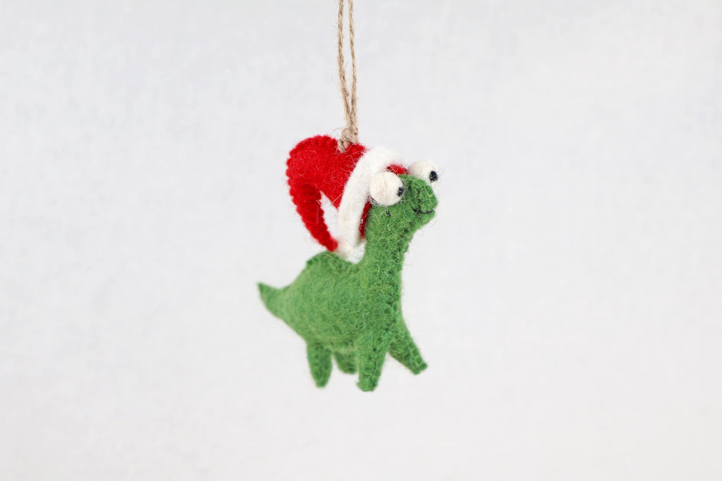 Weihnachtsanhänger Dino mit Weihnachtsmütze I Christbaumschmuck Weihnachtsdeko I Winter Weihnachtsbaum I Weihnachtsschaf