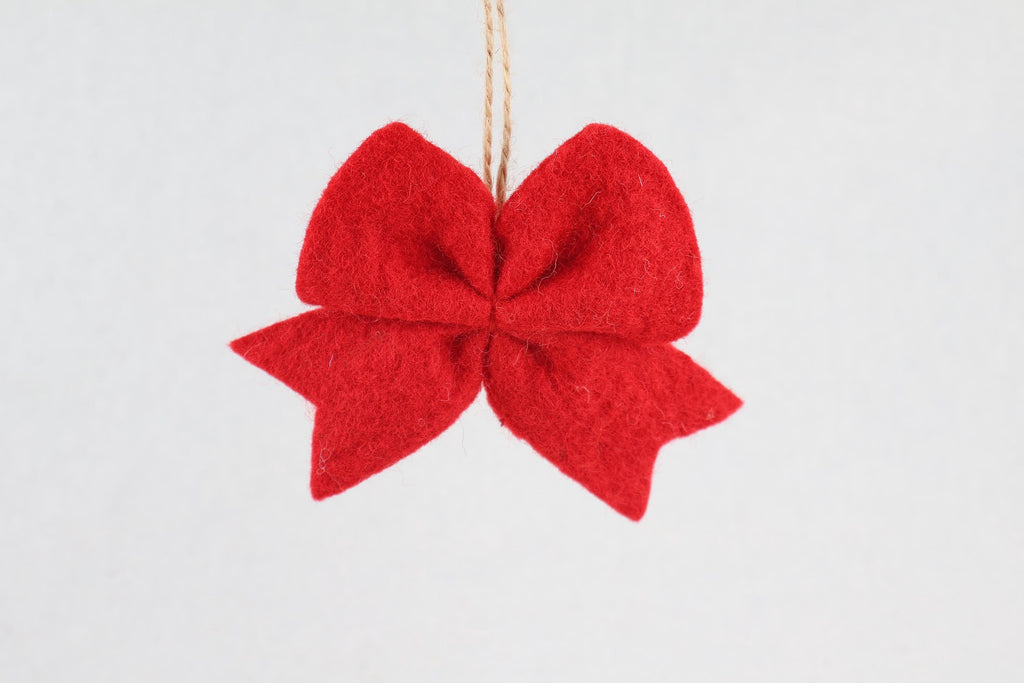 Weihnachtsanhänger SchleifeI Filz Christbaumschmuck I Weihnachtsdeko I rote Schleife I Geschenkschleife I Weihnachtsbaumschmuck