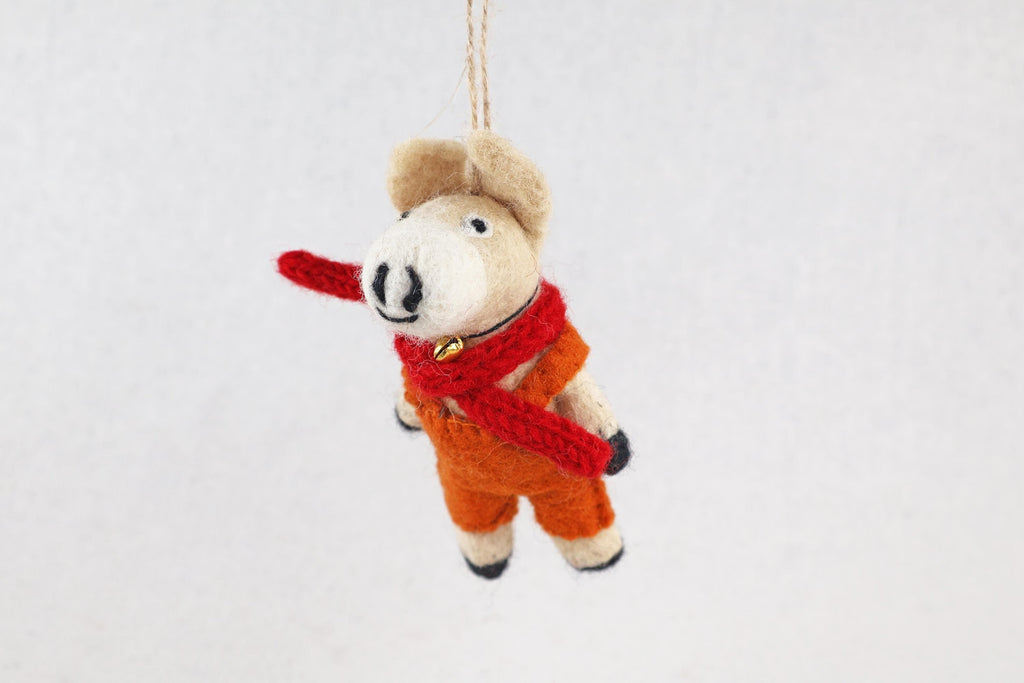 Weihnachtsanhänger Pferd I Filz Christbaumschmuck I Weihnachtsdeko Pferdchen I Pferd mit Latzhose und Schal