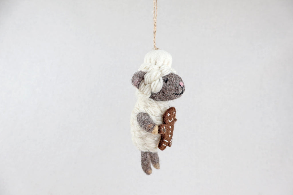 Weihnachtsanhänger Bäcker Schaf I Christbaumschmuck Weihnachtsdeko I Winter Weihnachtsbaum I Weihnachtsschaf