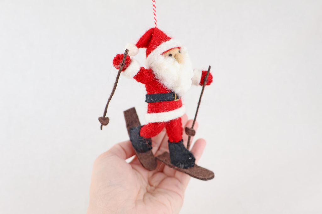 Weihnachtsanhänger Weihnachtsmann I Skifahrer I Christbaumschmuck Weihnachtsdeko I Weihnachtsbaum I Alpin