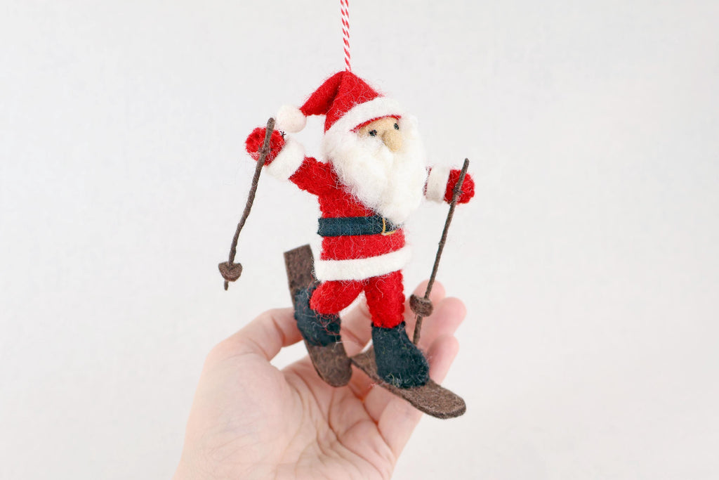 Weihnachtsanhänger Weihnachtsmann I Skifahrer I Christbaumschmuck Weihnachtsdeko I Weihnachtsbaum I Alpin