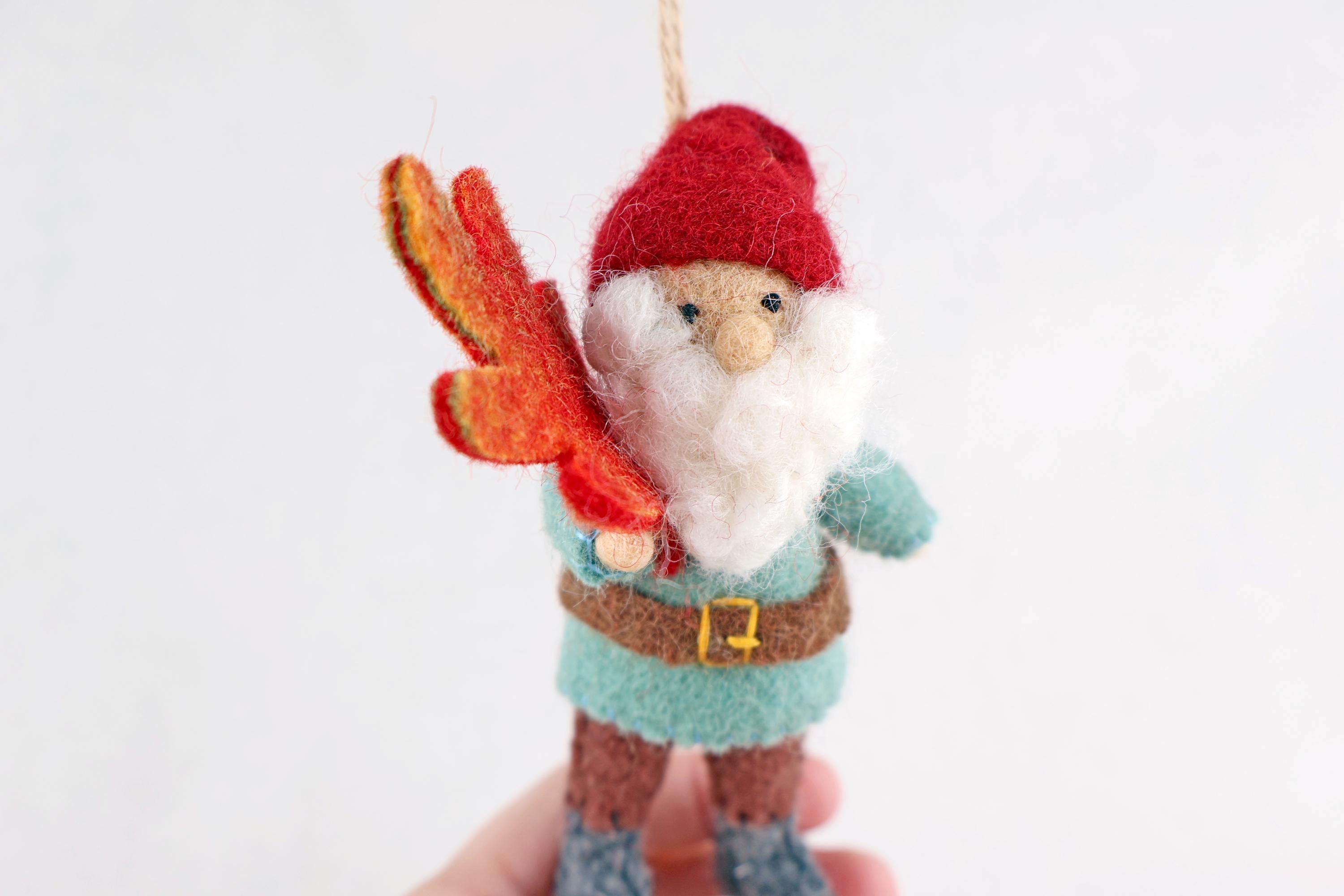 Weihnachtsanhänger Zwerg mit Blatt I Wichtel I Christbaumschmuck Weihnachtsdeko I Weihnachtsbaum I Weihnachtswichtel I Weihnachtszwerg