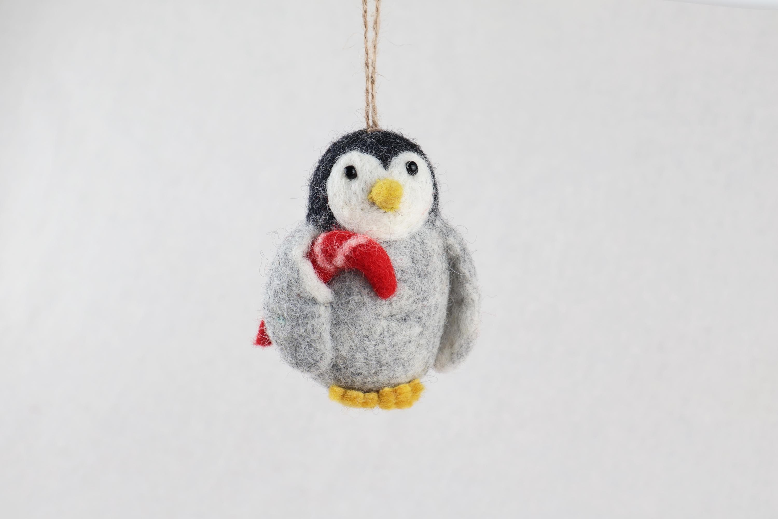 Weihnachtsanhänger Pinguin mit Zuckerstange I Christbaumschmuck Weihnachtsdeko I Winter Weihnachtsbaum
