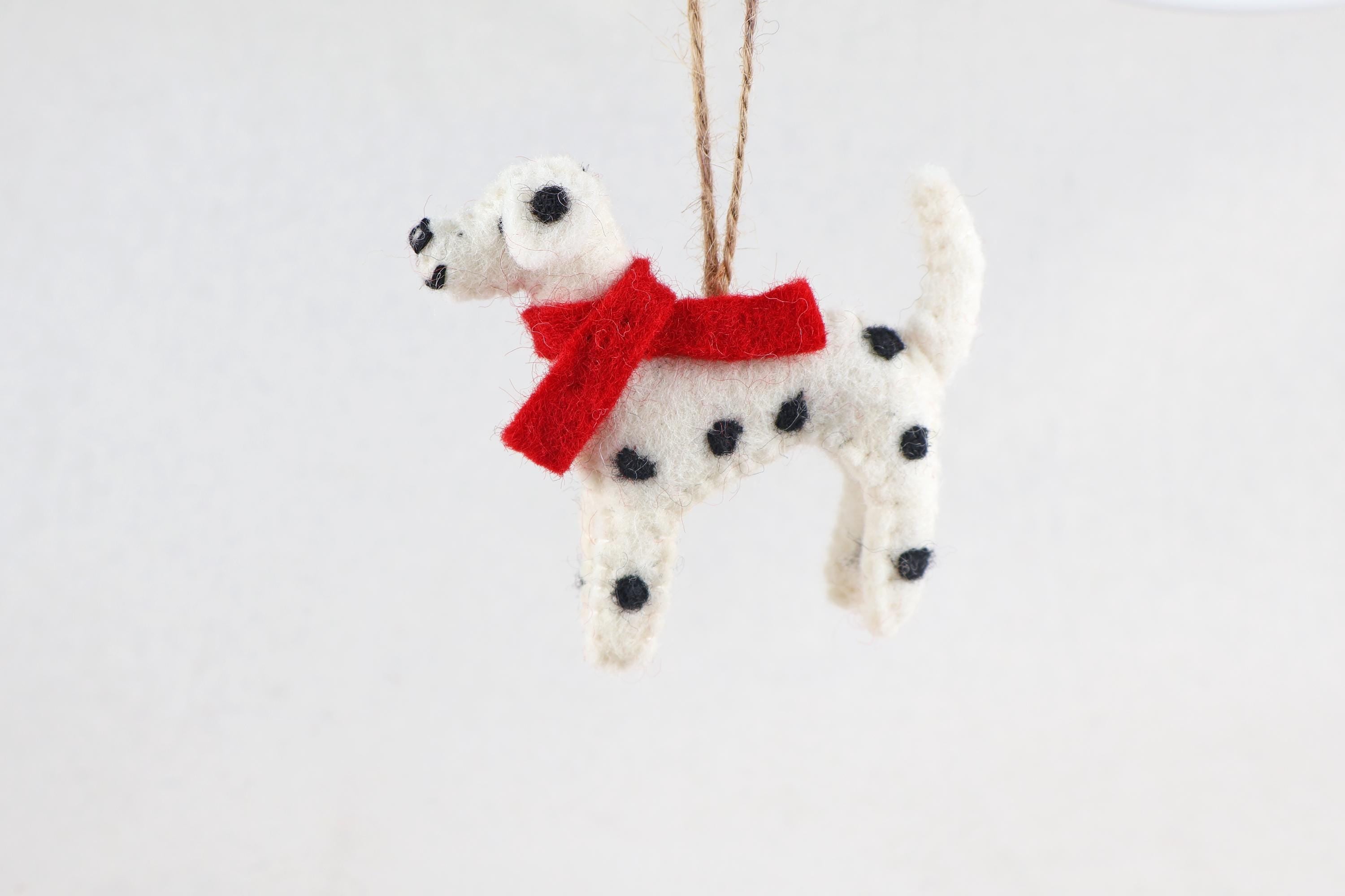 Weihnachtsanhänger Hund Dalmatiner I Filz Christbaumschmuck Weihnachtsdeko