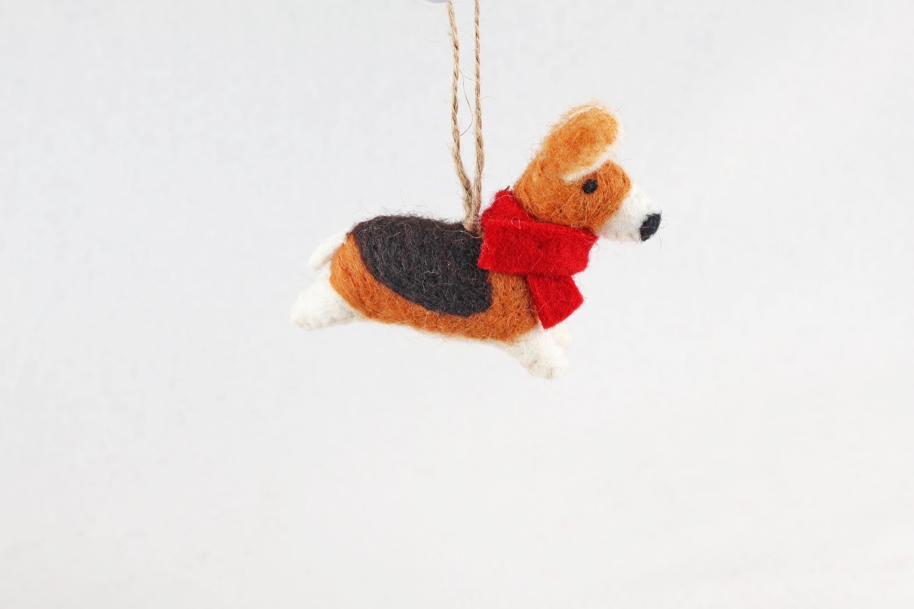 Weihnachtsanhänger Corgi aus Filz I Filz Christbaumschmuck I Weihnachtsdeko I Weihnachtscorgi I Hundeanhänger
