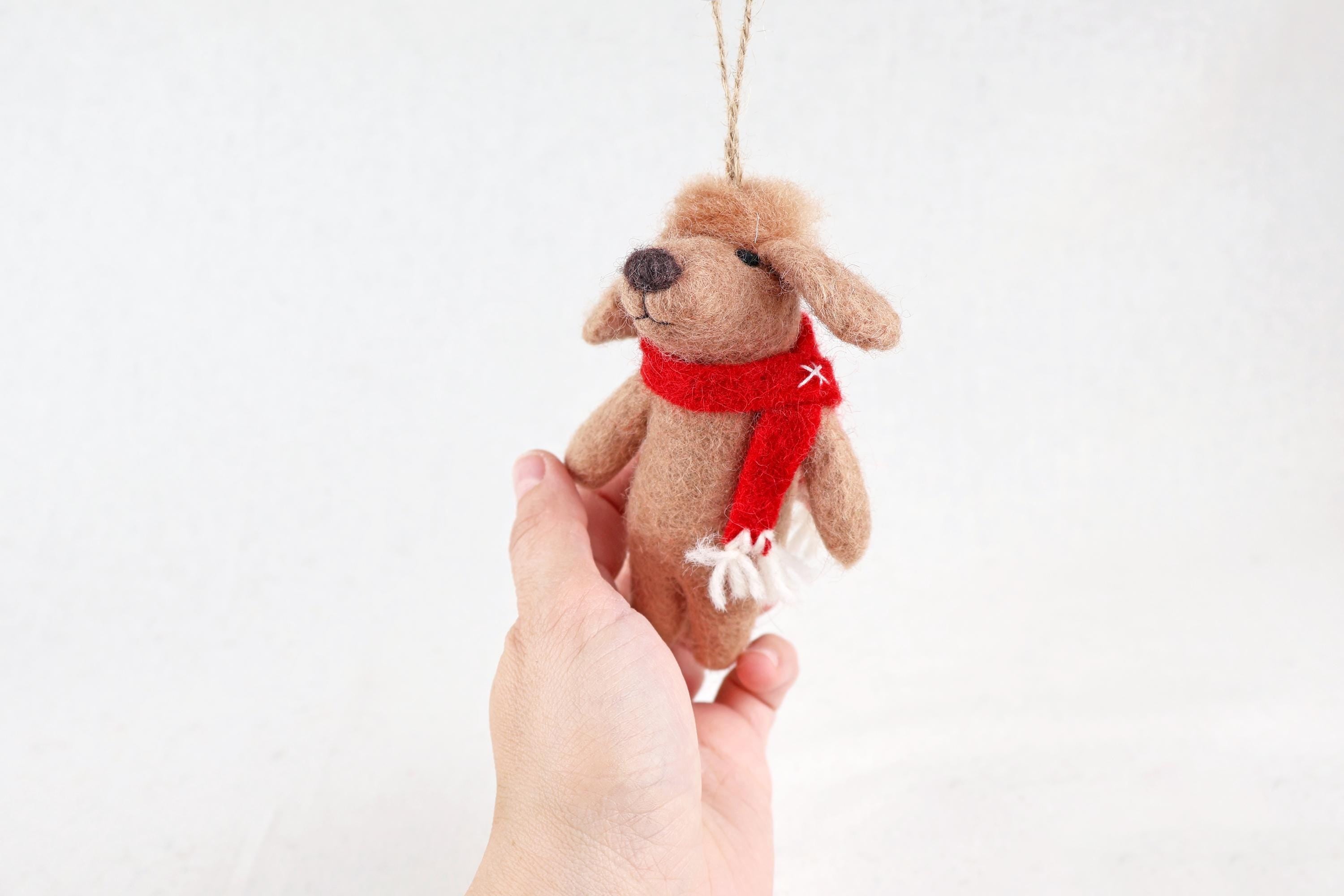 Weihnachtsanhänger Hund Pudel I Filz Christbaumschmuck I Weihnachtsdeko I Weihnachtlicher Hund