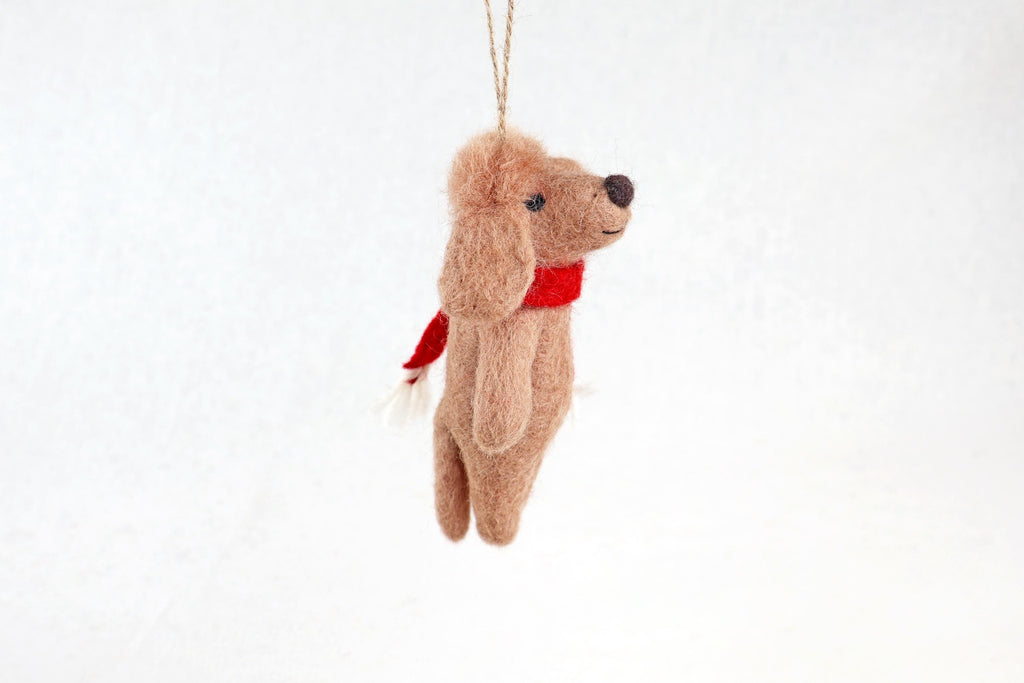 Weihnachtsanhänger Hund Pudel I Filz Christbaumschmuck I Weihnachtsdeko I Weihnachtlicher Hund