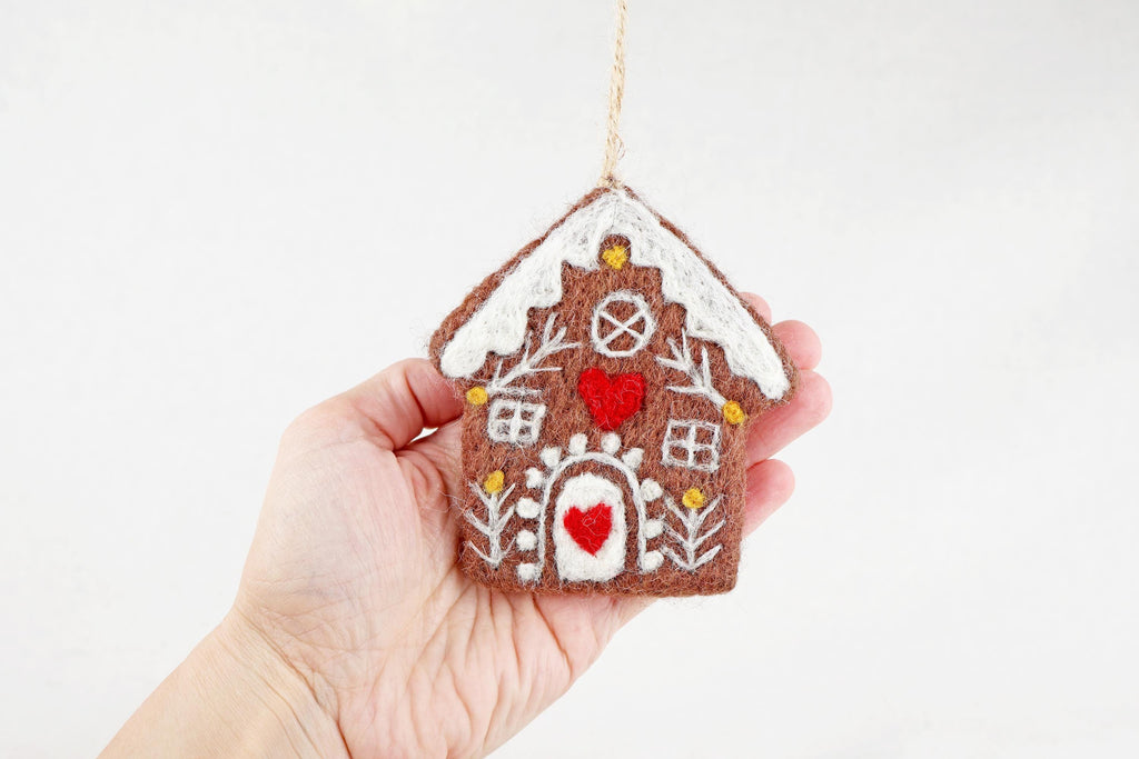 Weihnachtsanhänger Lebkuchenhaus mit Herz I Christbaumschmuck Weihnachtsdeko I Winterdeko I Weihnachtsbaum I Lebkuchen