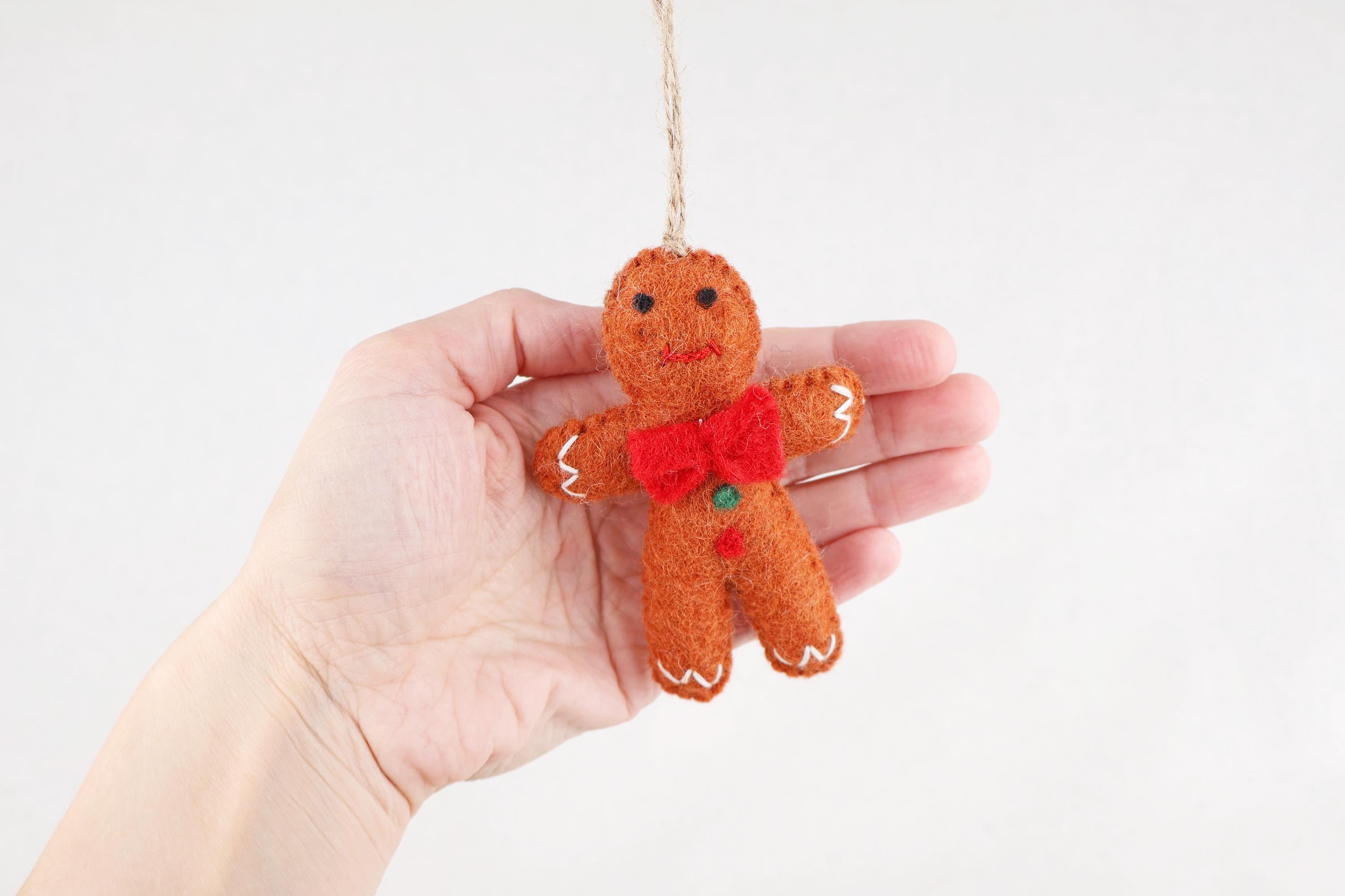 Weihnachtsanhänger Lebkuchenmann mit roter Schleife I Christbaumschmuck Weihnachtsdeko I Winterdeko I Weihnachtsbaum I Lebkuchen