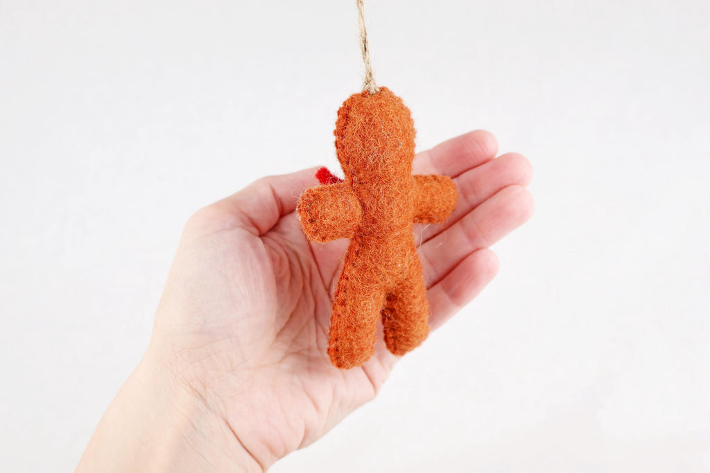 Weihnachtsanhänger Lebkuchenmann mit roter Schleife I Christbaumschmuck Weihnachtsdeko I Winterdeko I Weihnachtsbaum I Lebkuchen