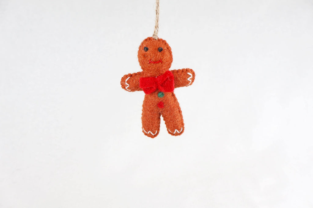Weihnachtsanhänger Lebkuchenmann mit roter Schleife I Christbaumschmuck Weihnachtsdeko I Winterdeko I Weihnachtsbaum I Lebkuchen