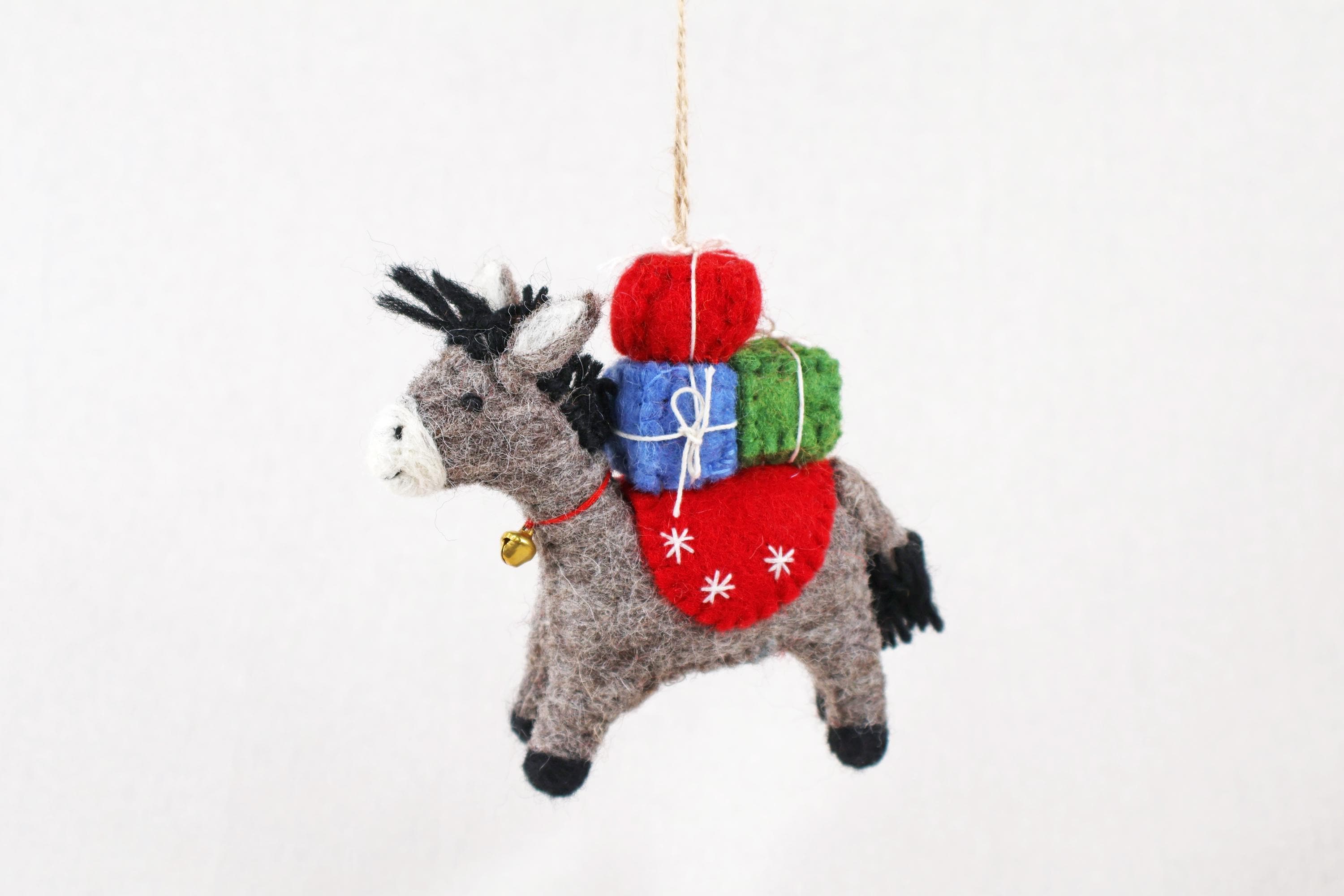 Weihnachtsanhänger Esel I Weihnachtsschmuck Esel I Filz I Weihnachtsbaum I Christbaumschmuck I Weihnachtsdeko