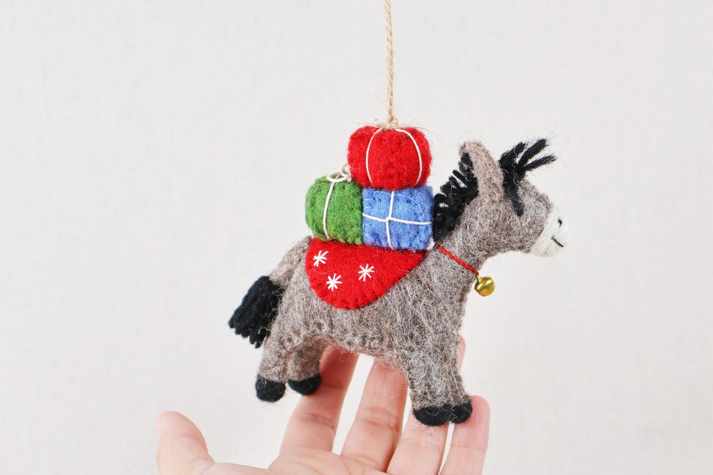 Weihnachtsanhänger Esel I Weihnachtsschmuck Esel I Filz I Weihnachtsbaum I Christbaumschmuck I Weihnachtsdeko