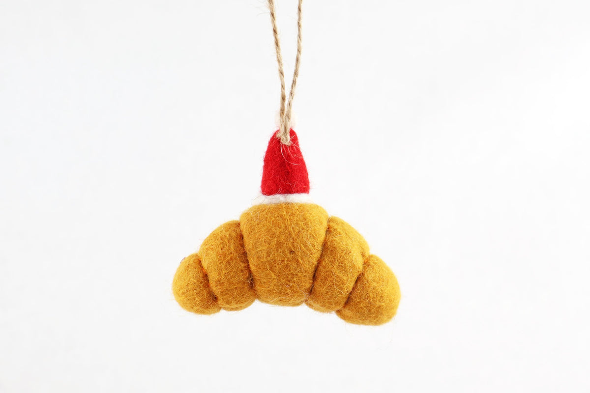 Weihnachtsanhänger Croissant I Filz Christbaumschmuck I Weihnachtsdeko I Anhänger Weihnachten I Weihnachtsmann Croissant I handgefertigt