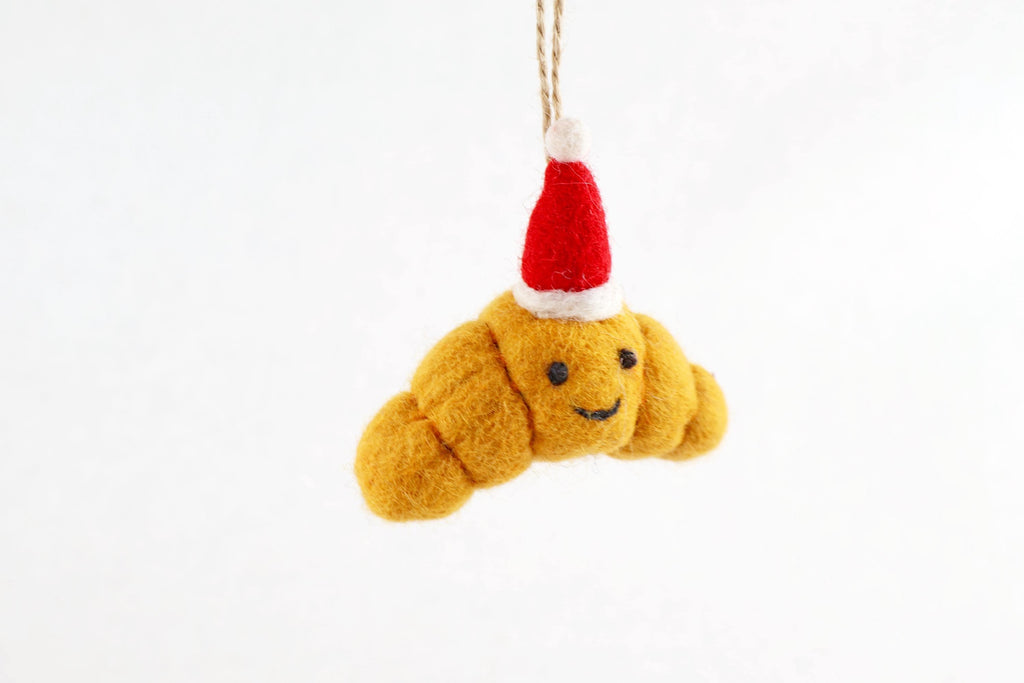 Weihnachtsanhänger Croissant I Filz Christbaumschmuck I Weihnachtsdeko I Anhänger Weihnachten I Weihnachtsmann Croissant I handgefertigt