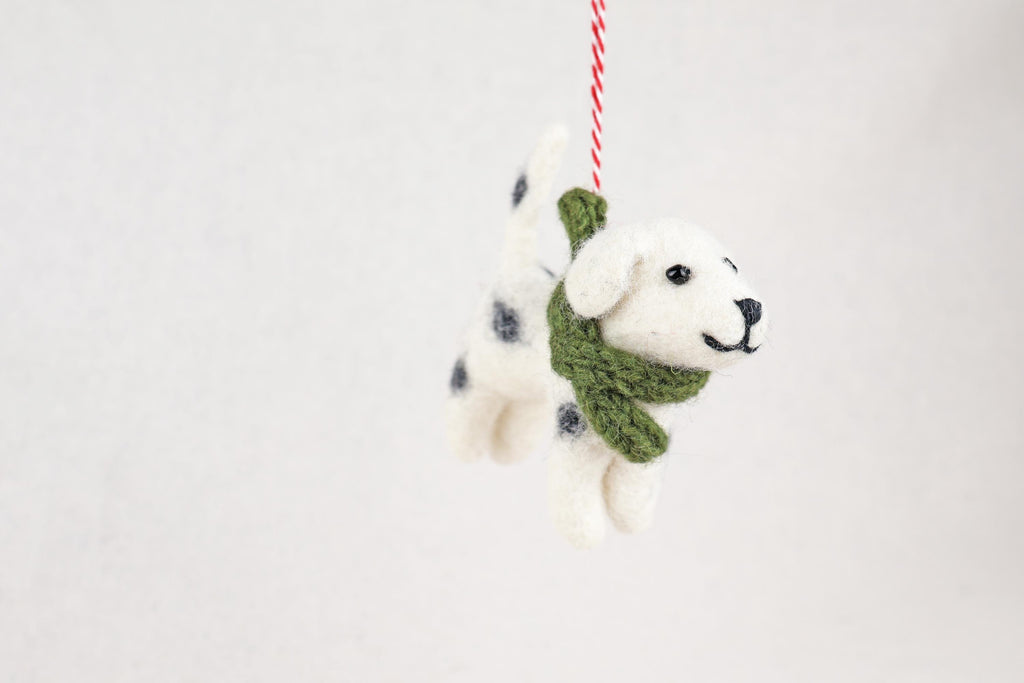 Weihnachtsanhänger Hund Dalmatiner I Filz Christbaumschmuck Weihnachtsdeko I Baumschmuck Hunde