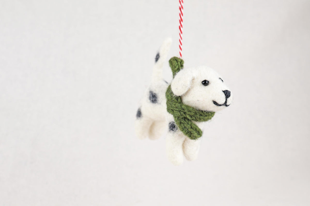 Weihnachtsanhänger Hund Dalmatiner I Filz Christbaumschmuck Weihnachtsdeko I Baumschmuck Hunde