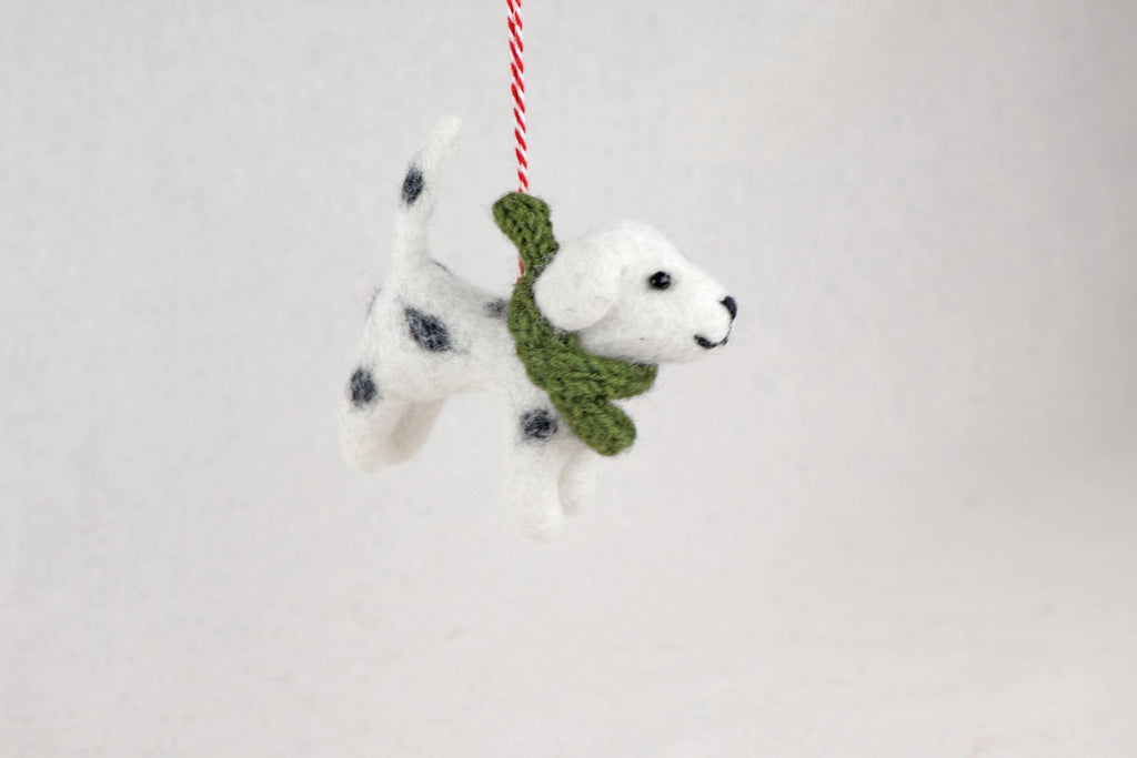 Weihnachtsanhänger Hund Dalmatiner I Filz Christbaumschmuck Weihnachtsdeko I Baumschmuck Hunde
