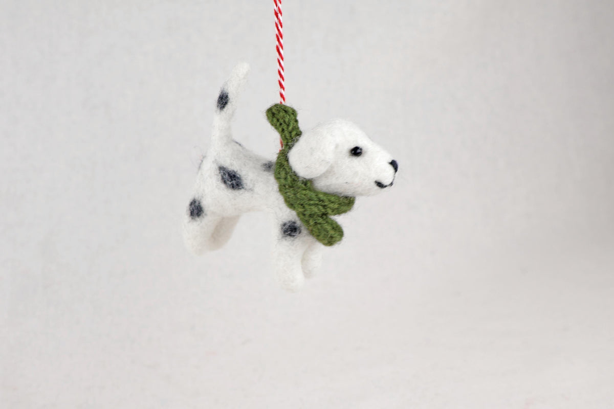 Weihnachtsanhänger Hund Dalmatiner I Filz Christbaumschmuck Weihnachtsdeko I Baumschmuck Hunde