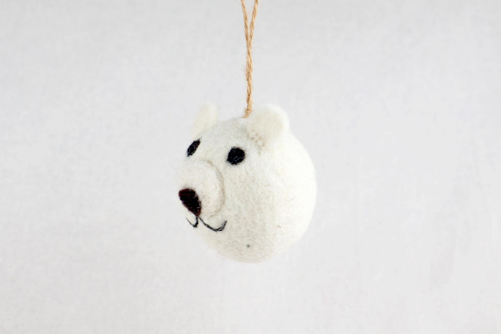 Weihnachtskugel Eisbär handgemacht I Weihnachtsdeko I Christmas I Kugeln handgemacht I Weihnachtsschmuck I Christbaumkugel Filz I