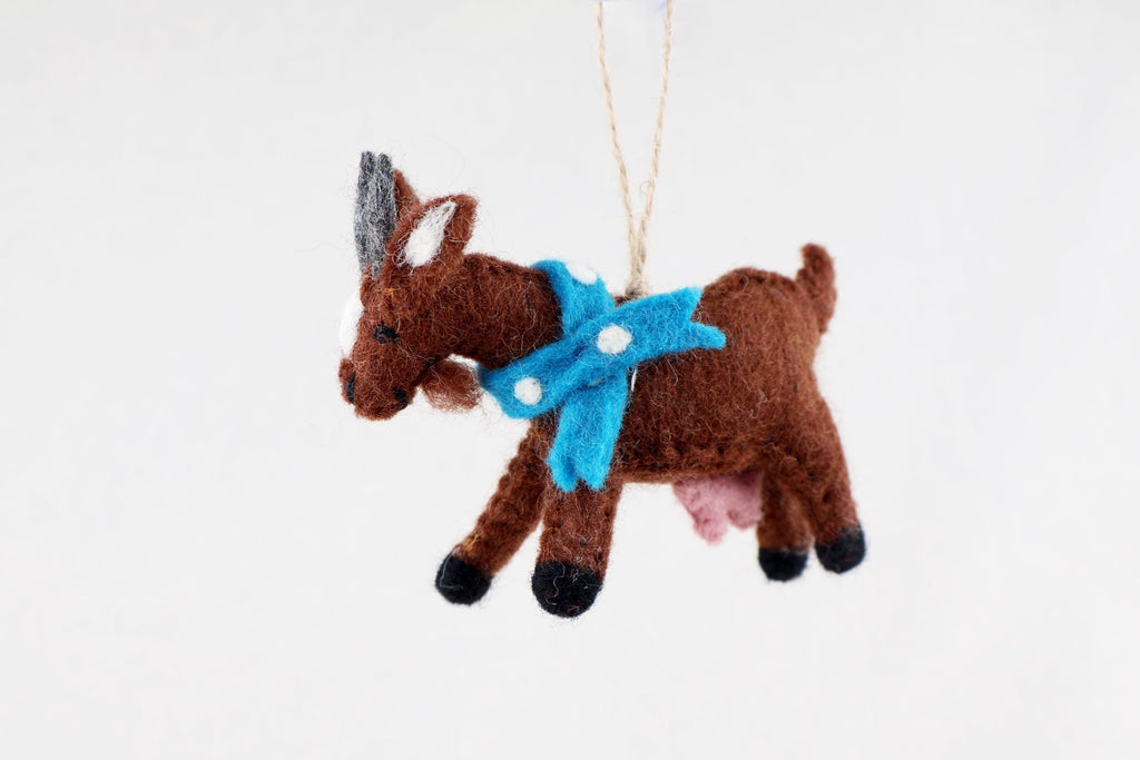 Filzanhänger Ziege I Osterdeko I Filz Christbaumschmuck I Weihnachtsdeko I Ziegendeko I Anhänger Ziege