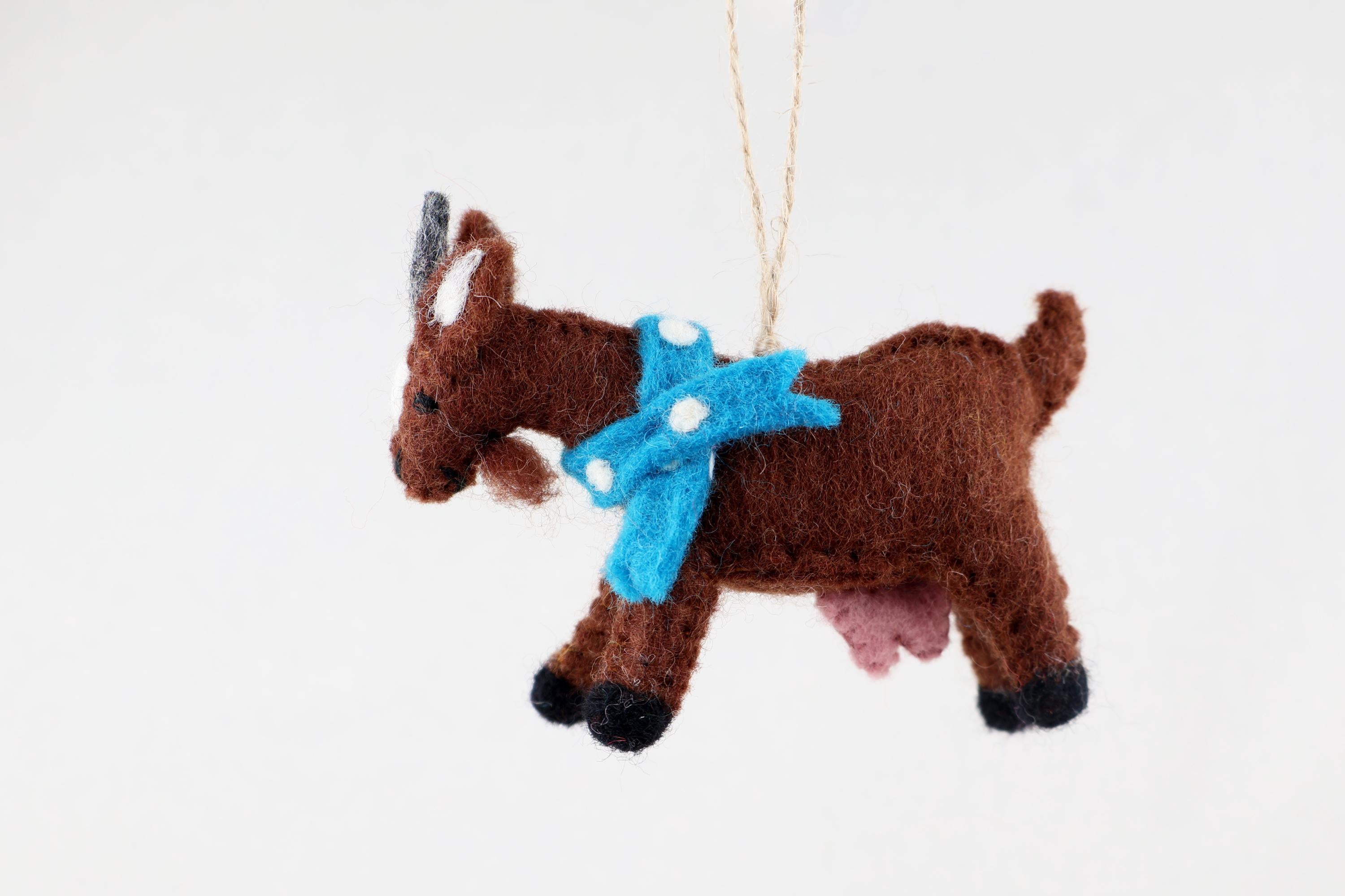Filzanhänger Ziege I Osterdeko I Filz Christbaumschmuck I Weihnachtsdeko I Ziegendeko I Anhänger Ziege