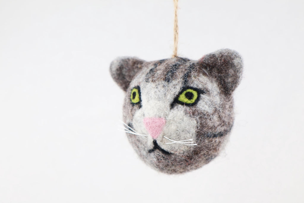 Weihnachtskugel Katze handgemacht I Weihnachtsdeko I Christmas I Kugeln handgemacht I Weihnachtsschmuck I Christbaumkugel Filz I