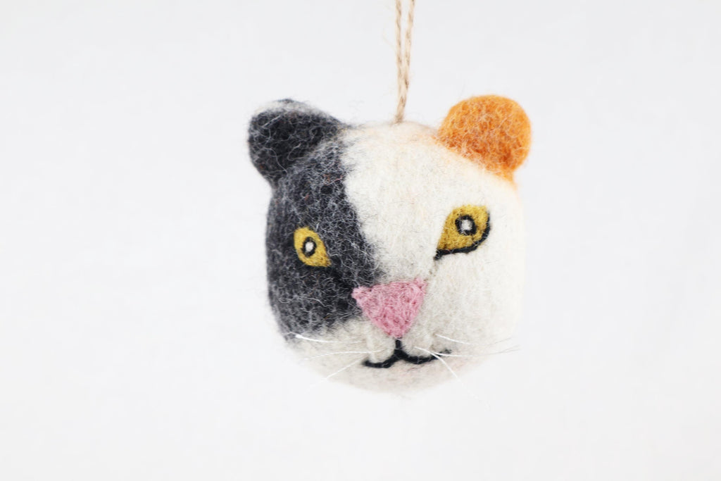 Weihnachtskugel Katze handgemacht I Weihnachtsdeko I Christmas I Kugeln handgemacht I Weihnachtsschmuck I Christbaumkugel Filz I