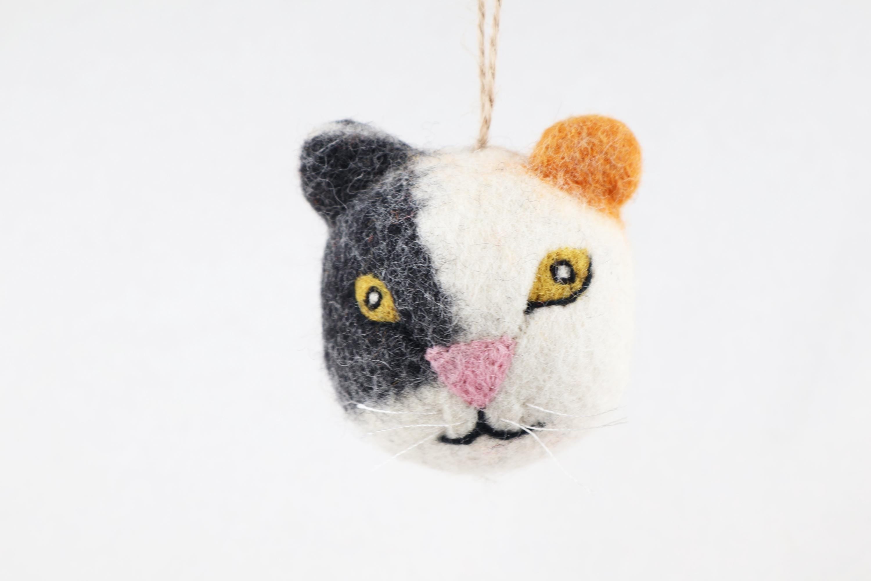 Weihnachtskugel Katze handgemacht I Weihnachtsdeko I Christmas I Kugeln handgemacht I Weihnachtsschmuck I Christbaumkugel Filz I