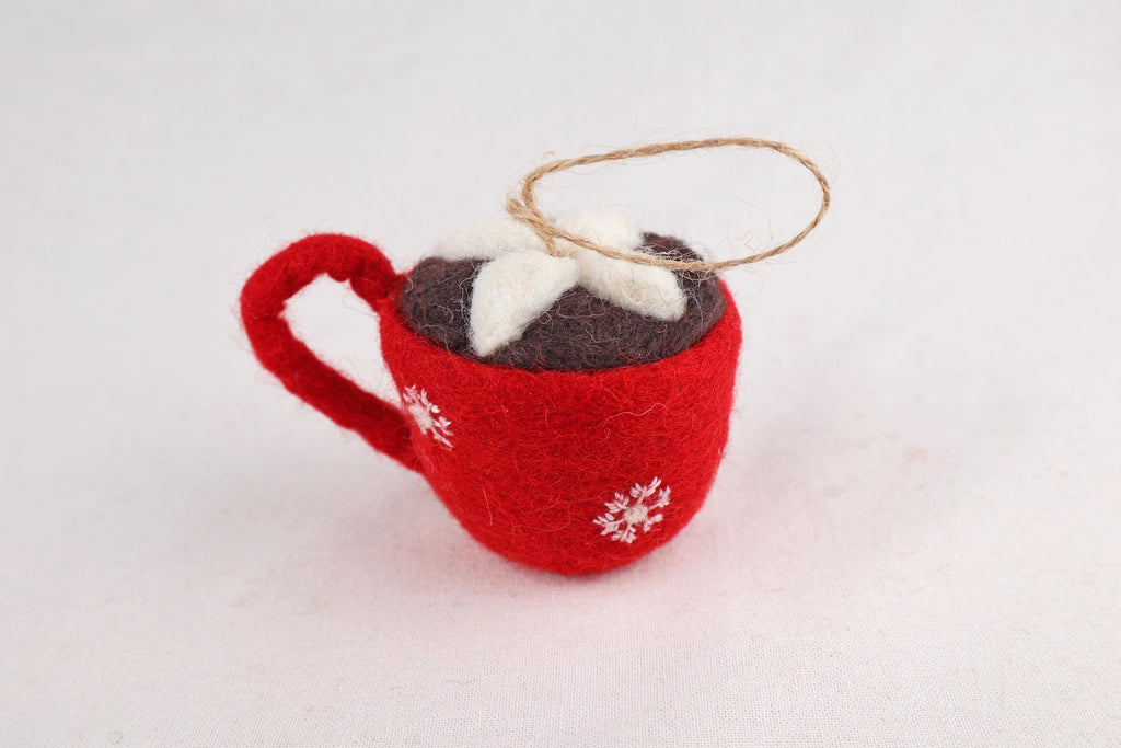 Weihnachtsanhänger Tasse I Christbaumschmuck Weihnachtsdeko I Winter Weihnachtsbaum I Weihnachtstasse Filz I weihnachtliche Kaffeetasse