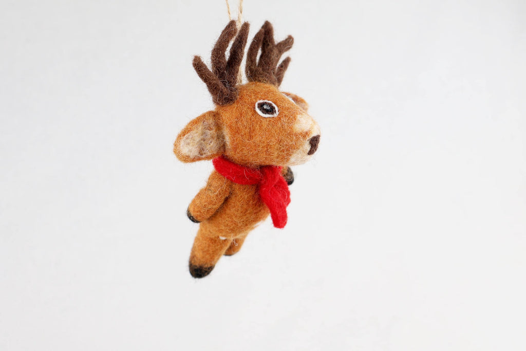 Weihnachtsanhänger Hirsch mit Schal I Christbaumschmuck I Weihnachtsdeko I Winter I Weihnachtsbaum I Hirsch aus Filz